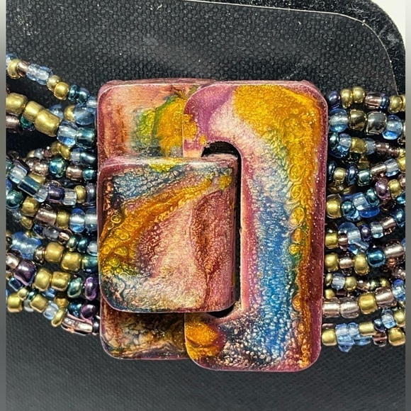 Multicolored Seed Bead Womens Artisan Made Drape Necklace Bohemian Bollywood - Picture 3 of 8